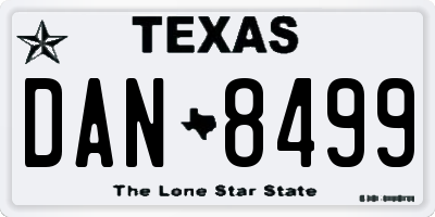 TX license plate DAN8499