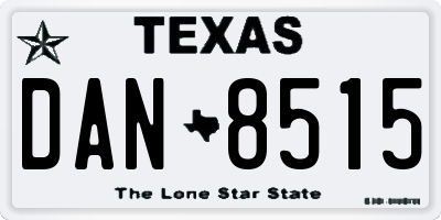 TX license plate DAN8515