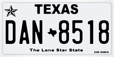 TX license plate DAN8518