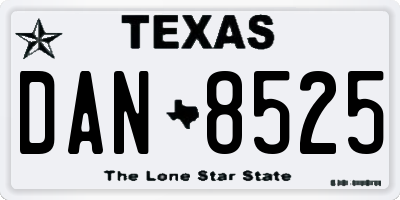TX license plate DAN8525