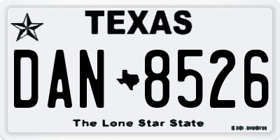 TX license plate DAN8526