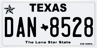 TX license plate DAN8528