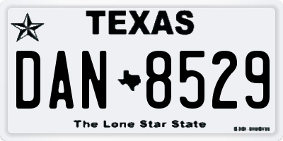 TX license plate DAN8529