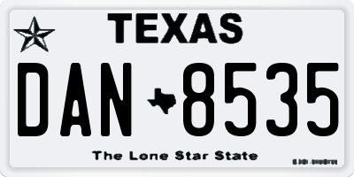 TX license plate DAN8535
