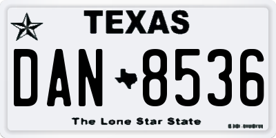 TX license plate DAN8536