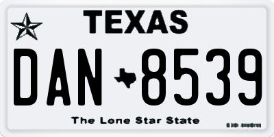TX license plate DAN8539