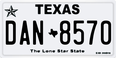 TX license plate DAN8570