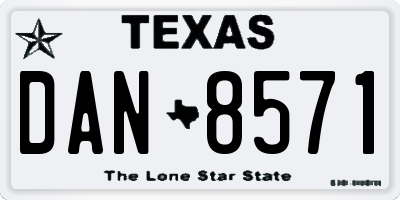 TX license plate DAN8571