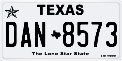 TX license plate DAN8573