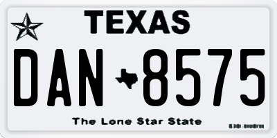 TX license plate DAN8575