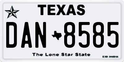 TX license plate DAN8585