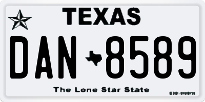 TX license plate DAN8589