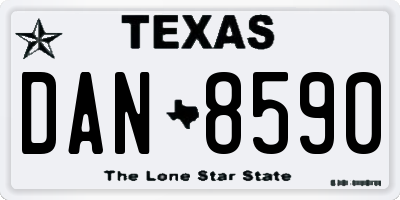 TX license plate DAN8590