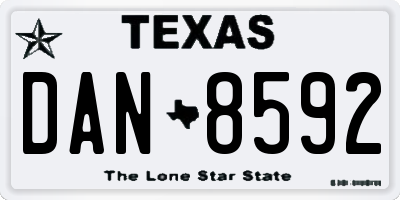 TX license plate DAN8592
