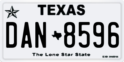 TX license plate DAN8596