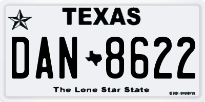 TX license plate DAN8622