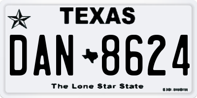 TX license plate DAN8624