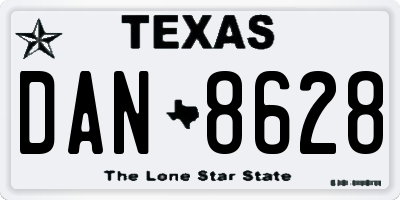 TX license plate DAN8628