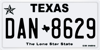 TX license plate DAN8629