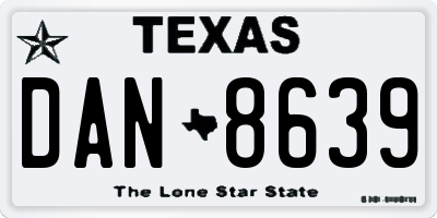 TX license plate DAN8639