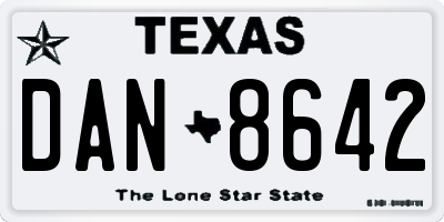 TX license plate DAN8642