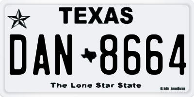 TX license plate DAN8664