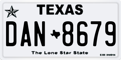 TX license plate DAN8679
