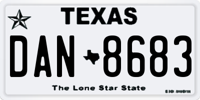 TX license plate DAN8683