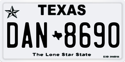 TX license plate DAN8690