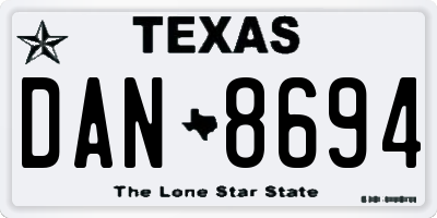 TX license plate DAN8694