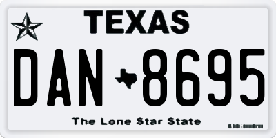 TX license plate DAN8695