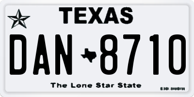 TX license plate DAN8710