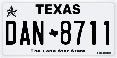 TX license plate DAN8711