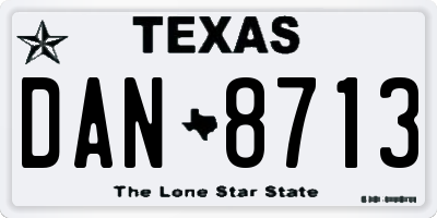 TX license plate DAN8713