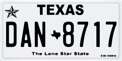TX license plate DAN8717