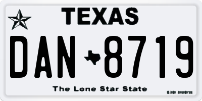 TX license plate DAN8719