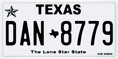 TX license plate DAN8779