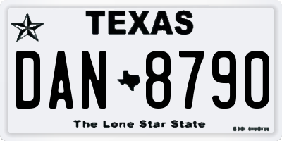 TX license plate DAN8790