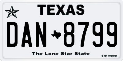 TX license plate DAN8799
