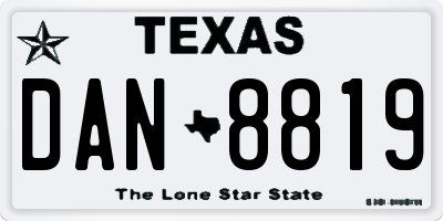 TX license plate DAN8819