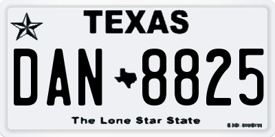TX license plate DAN8825