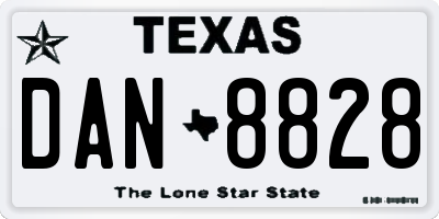 TX license plate DAN8828