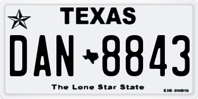 TX license plate DAN8843