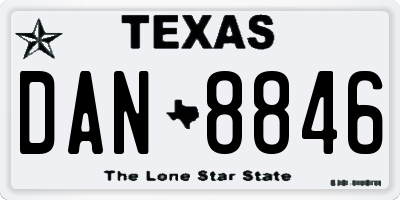 TX license plate DAN8846