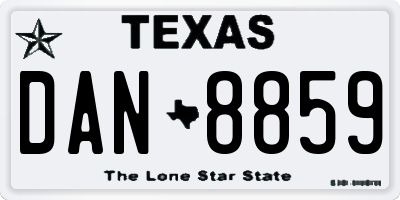TX license plate DAN8859