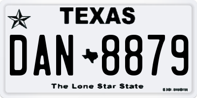 TX license plate DAN8879