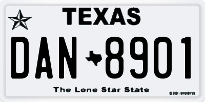 TX license plate DAN8901