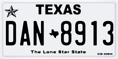 TX license plate DAN8913