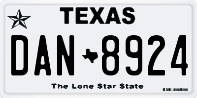 TX license plate DAN8924