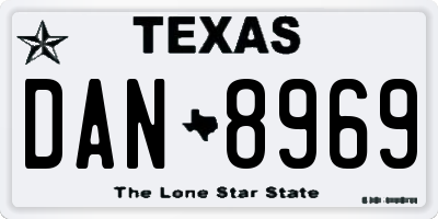 TX license plate DAN8969